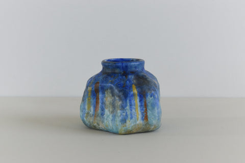 Vintage Small Blue Studio Pottery Ceramic Pot / Bud Vase