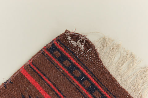 Vintage Small Flat Weave Wool Rug Runner