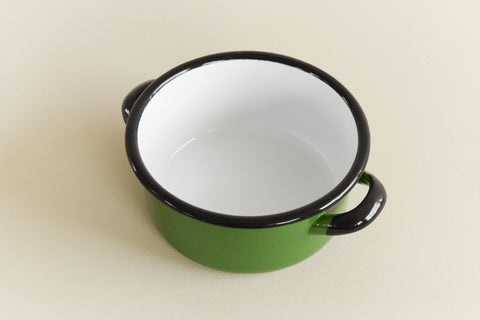Vintage Small Green Enamel Pan