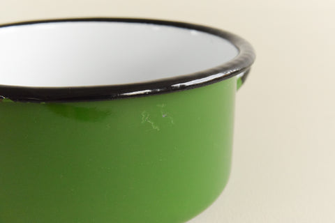 Vintage Small Green Enamel Pan