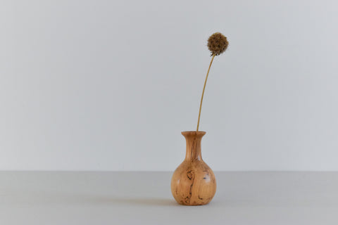 Vintage Small Hand Turned Wooden Bud Vase