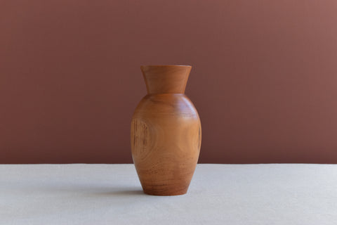 Vintage Small Hand Turned Wooden Vase