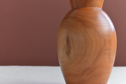 Vintage Small Hand Turned Wooden Vase
