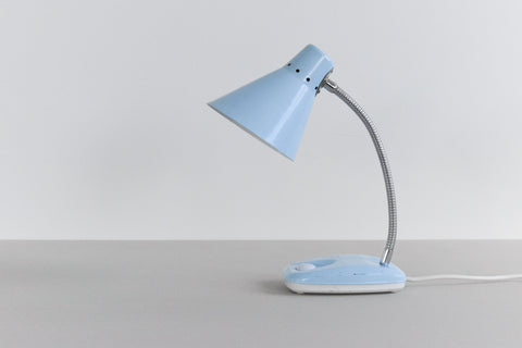 Vintage Small Pale Blue Gooseneck Desk Lamp