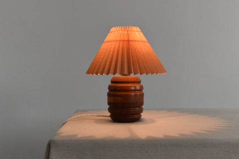 Vintage Small Teak Turned Table Lamp Base