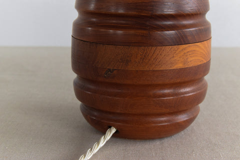 Vintage Small Teak Turned Table Lamp Base