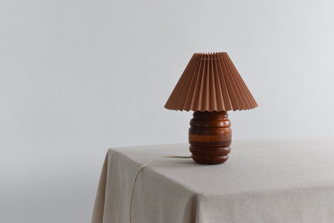 Vintage Small Teak Turned Table Lamp Base