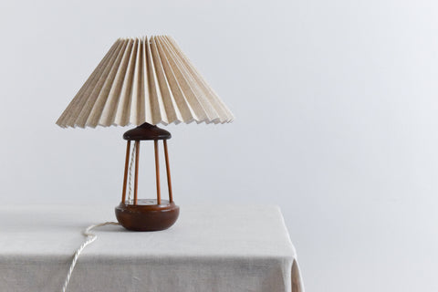 Vintage Small Teak Table Lamp Base from SS Canberra