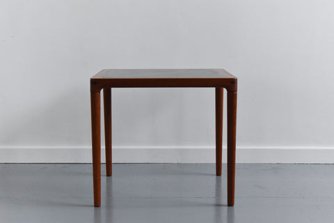 Vintage Small Teak and Vinyl Coffee / Side Table by Kurt Østervig for Jason Møbler