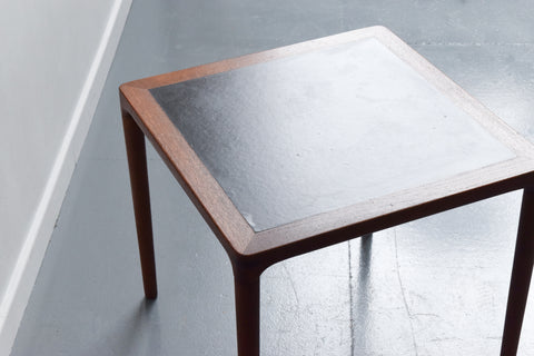 Vintage Small Teak and Vinyl Coffee / Side Table by Kurt Østervig for Jason Møbler