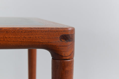 Vintage Small Teak and Vinyl Coffee / Side Table by Kurt Østervig for Jason Møbler