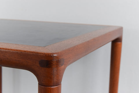 Vintage Small Teak and Vinyl Coffee / Side Table by Kurt Østervig for Jason Møbler