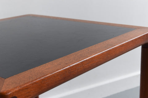 Vintage Small Teak and Vinyl Coffee / Side Table by Kurt Østervig for Jason Møbler