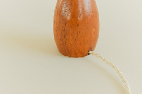 Vintage Small Teak Turned Table Lamp Base