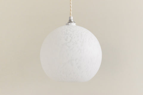 Vintage Small White Pattered Frosted Glass Pendant Light Shade