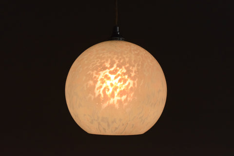 Vintage Small White Pattered Frosted Glass Pendant Light Shade