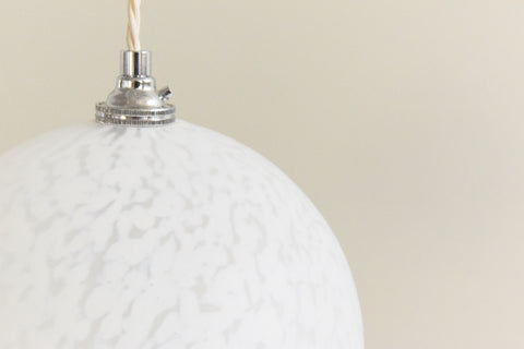 Vintage Small White Pattered Frosted Glass Pendant Light Shade