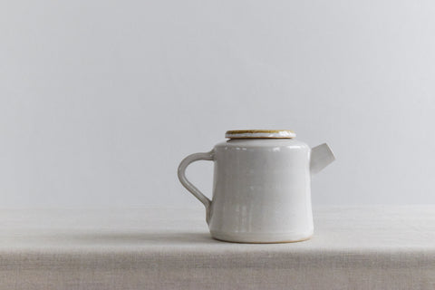 Vintage Small White Studio Pottery Tea Pot