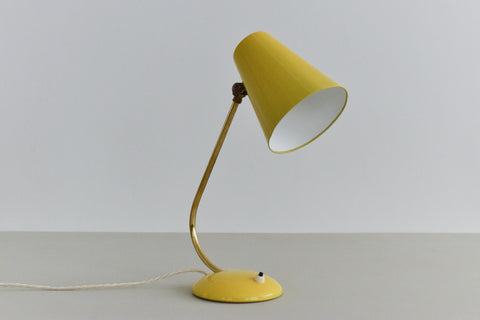 Vintage Small Yellow Swedish Desk Lamp by EWA