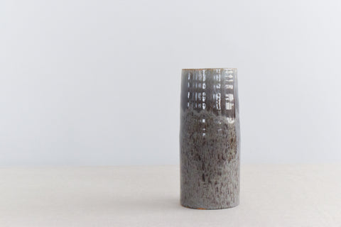 Vintage Studio Pottery Cylindrical Grey Glazed Vase by Youghal Pottery of Ireland