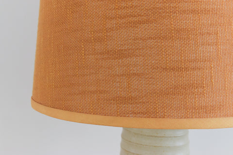 Vintage Studio Pottery Table Lamp and Hessian Shade