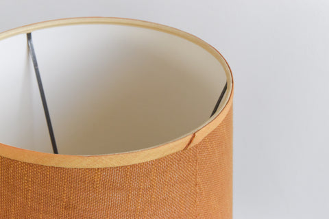 Vintage Studio Pottery Table Lamp and Hessian Shade