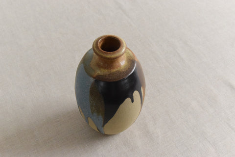 Vintage Studio Pottery Vase / Bottle with Drip Glaze