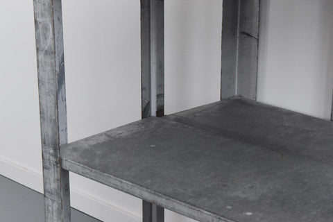 Vintage Galvanised Metal Factory Shelves on Castors