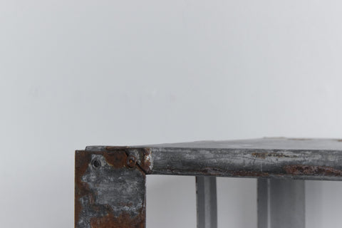 Vintage Galvanised Metal Factory Shelves on Castors