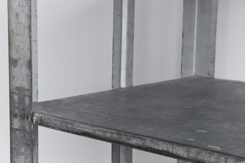 Vintage Galvanised Metal Factory Shelves on Castors