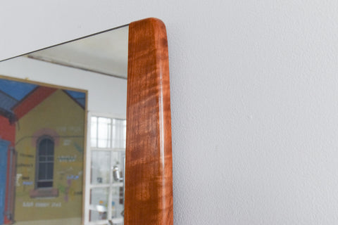 Vintage 1960s Long Wall Mirror with Teak Side Panels