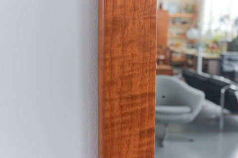 Vintage 1960s Long Wall Mirror with Teak Side Panels
