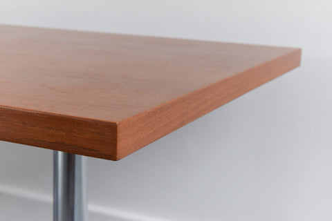 Vintage Teak Coffee Table with Chrome Base