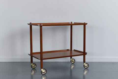 Vintage Teak Danish Drinks Trolley / Bar Cart by Poul Hundevad