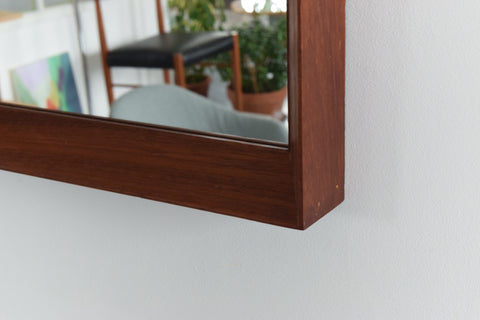Vintage Teak Deep Framed Wall Mirror