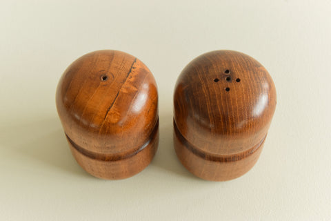 Vintage Wooden Salt and Pepper Pot