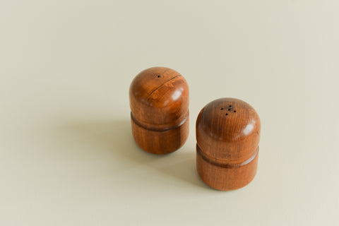Vintage Wooden Salt and Pepper Pot