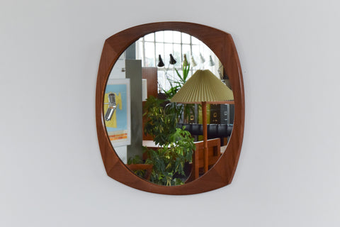Vintage Teak Wall Mirror