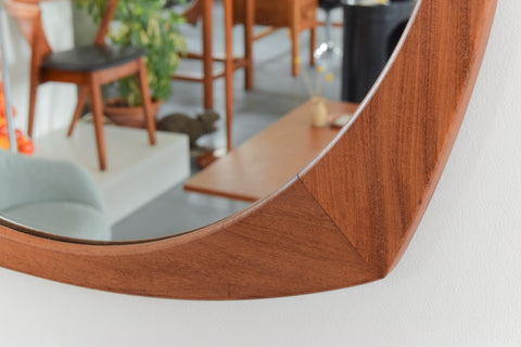 Vintage Teak Wall Mirror