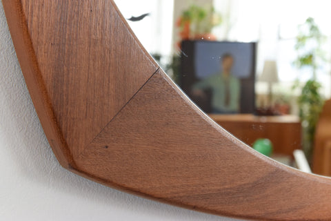 Vintage Teak Wall Mirror