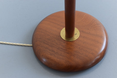 Vintage Teak and Brass Sculptural Standing Lamp Base