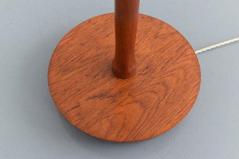 Vintage Teak and Brass Standing Lamp Base