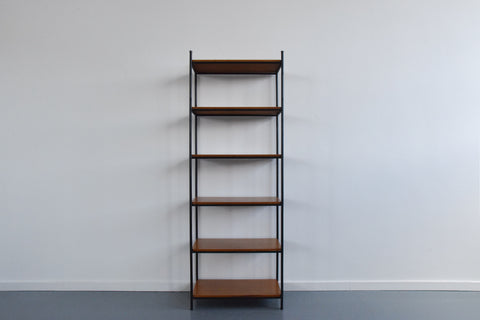 Vintage Teak and Metal Modular Shelving Unit / Bookcase