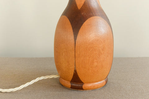 Vintage Two Tone Wooden Table Lamp Base