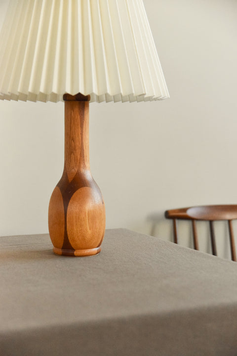Vintage Two Tone Wooden Table Lamp Base