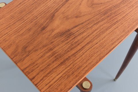 Vintage Walnut and Beech Nest of Tables by Opal Möbel