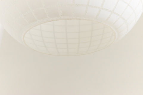 Vintage White Checked Frosted Glass Globe Pendant Light Shade