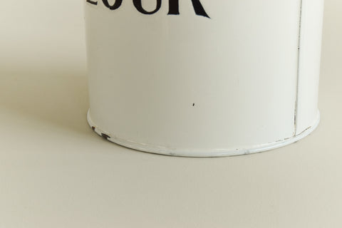 Vintage White Enamel Flour Jar / Canister