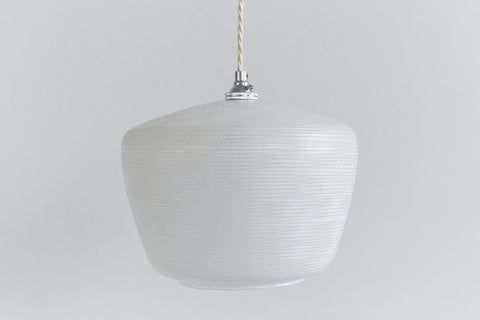 Vintage White Pattered Frosted Glass Pendant Light Shade