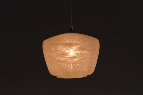 Vintage White Pattered Frosted Glass Pendant Light Shade